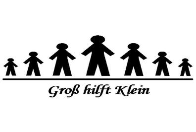 Grafik Groß hilft Klein - kleine und große Strichmännchen